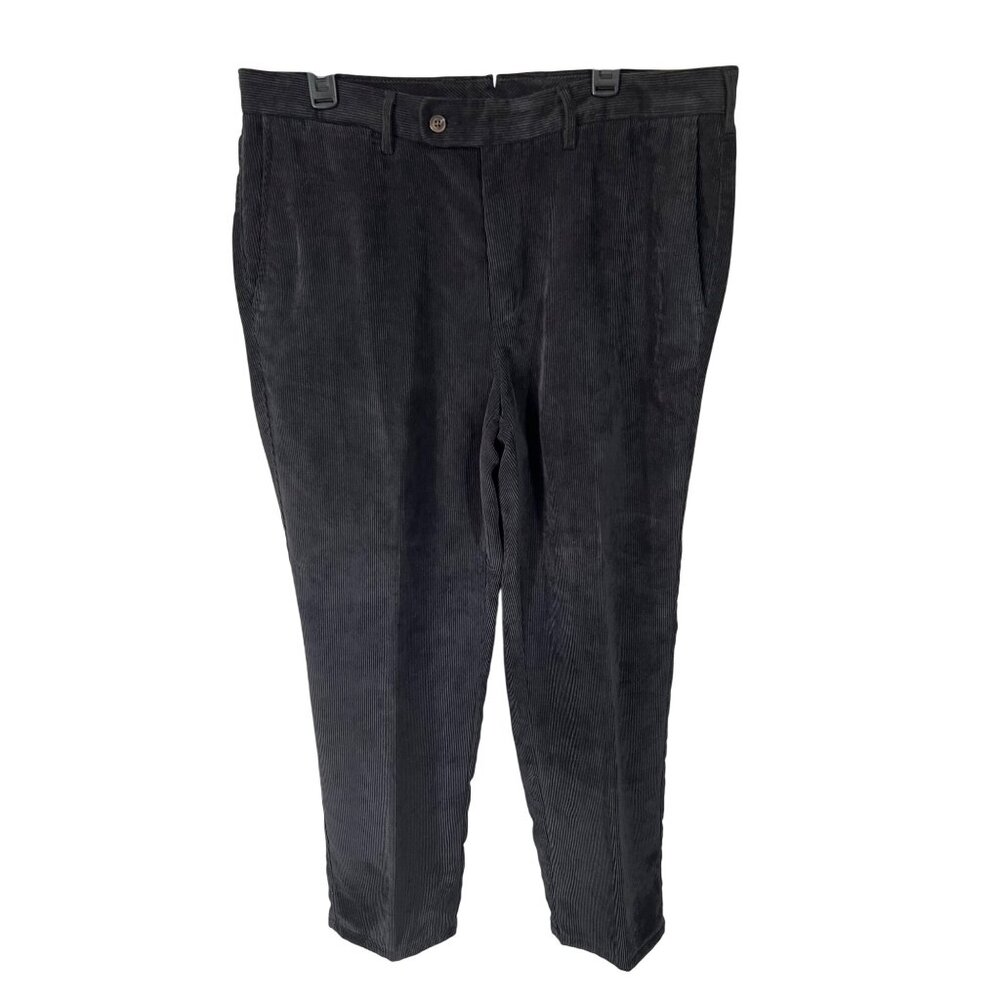 Peter Millar Nanoluxe Black Corduroy Pants 36x30 Waist Classic Fit Mens Trousers